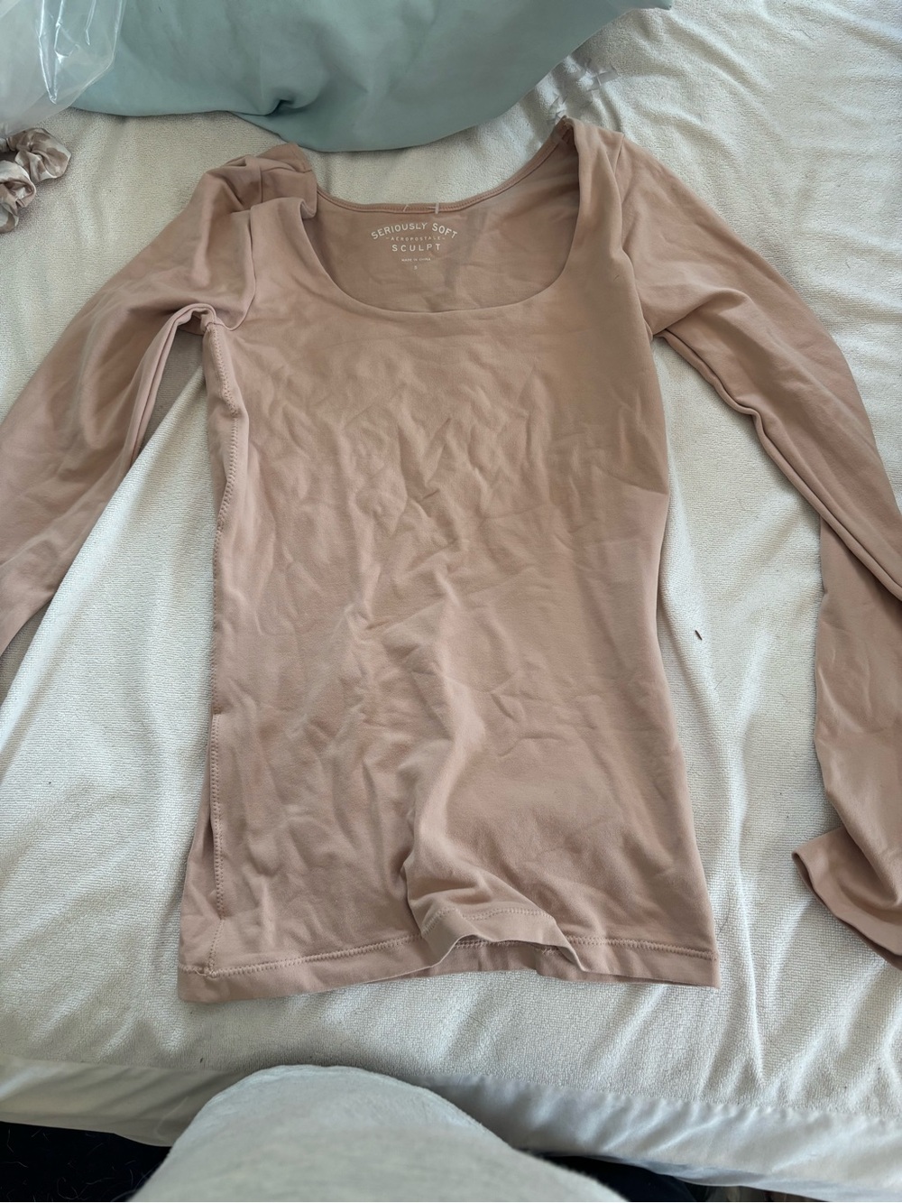 Seriously Soft by Aeropostale Long Sleeve Scoop Neck Top - Nude